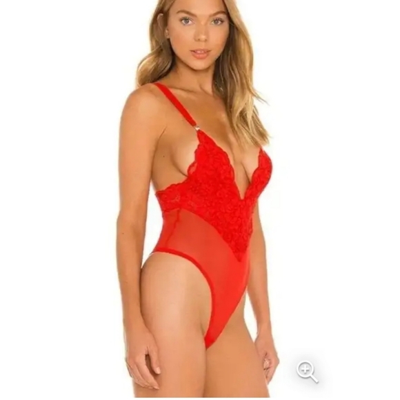 We Are HAH (Revolve), Cheap And Cheerful Bodysuit, Blood Orange Red, Size Small - Picture 3 of 14